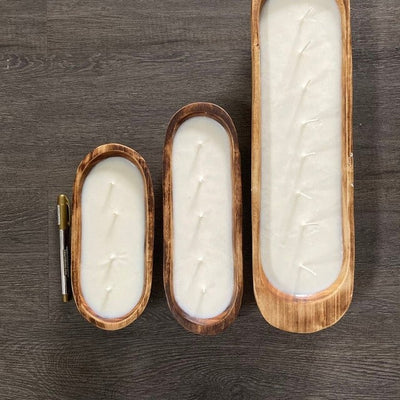 Large Wooden Candle Pour Bowl wax vessel wood Stained Farmhouse Decor Outdoor baguette dough Bowl Bulk sale qtty 4 Gift Bowl for Mum Custom
