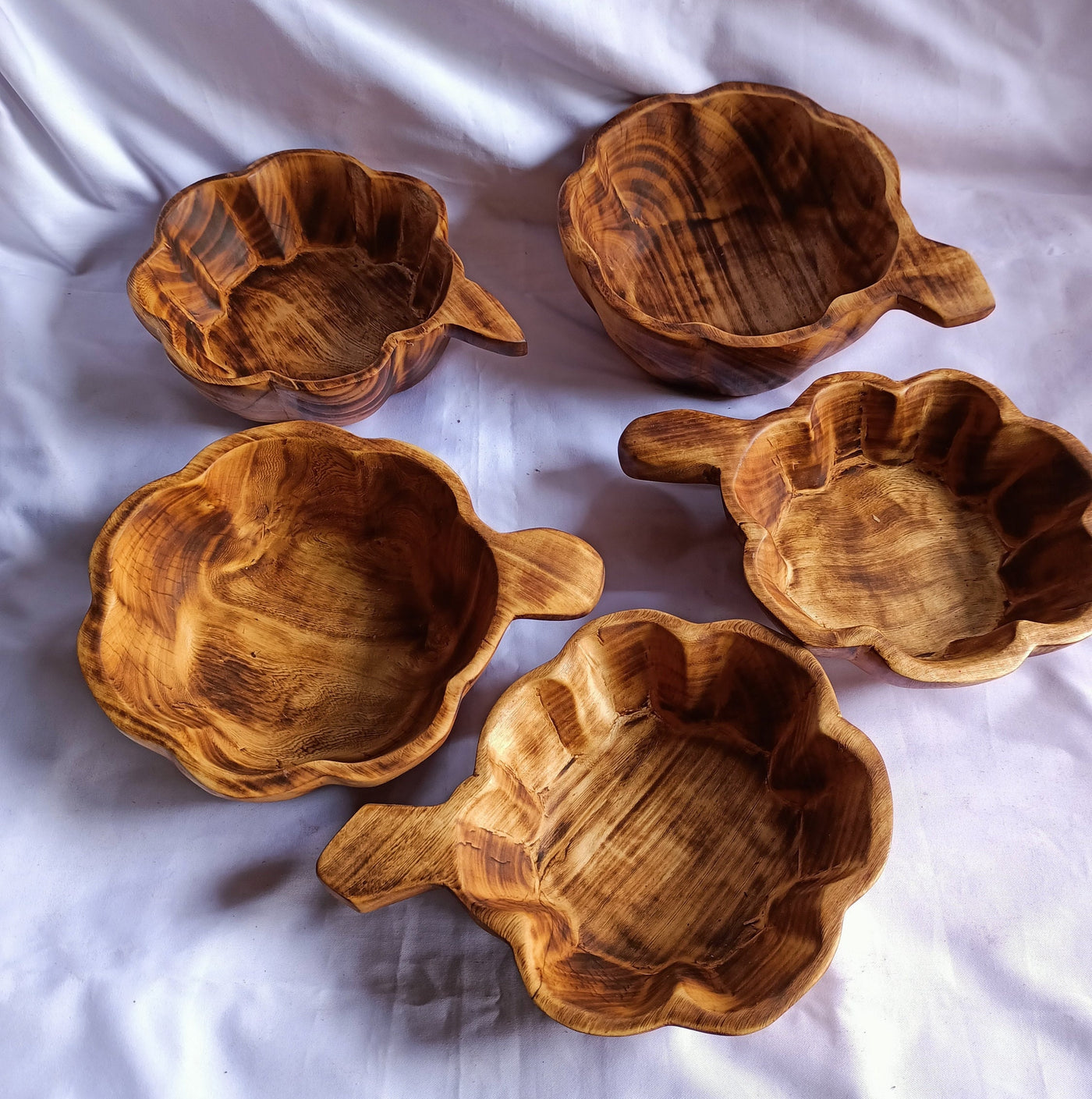 Wholesale Discounts. Beautifully Handcrafted Unique medium Pumpkin Dough Bowls set of 5.DIY Candle Ready Gift Bowls. Centerpiece Decor Bowls