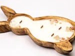 Wholesale Supply! Unique wooden Easter Bunnies Set of 5 Bowls.Candle Ready 2"HT  by 14*long 7" wide  Easter Bunny.Multi wick  Gift Bowls