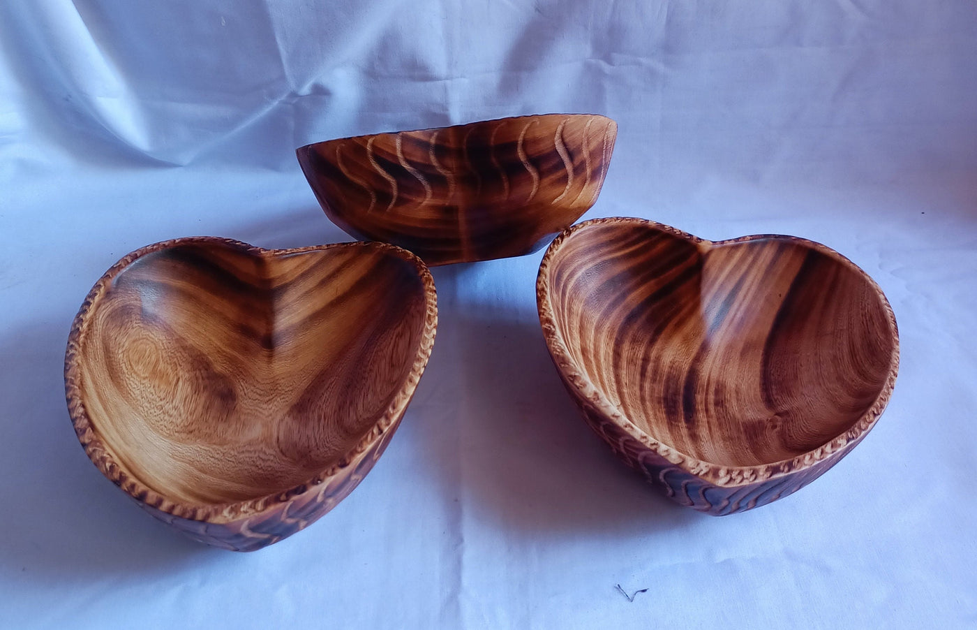 Bulk Sale! Handmade Heart shaped wooden Decorated Dough Bowls set of 8. Valentine Decor Candle Bowls. DIY Candle Gift Bowls. Farmhouse Decor
