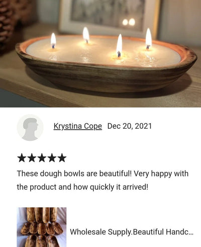 Wholesale Supply.Beautiful Handcarved Dough Bowls For Candle Lots of 10. Wood Bowl 11" and 9". Rustic Home Decor. Candle Making Kit. Diy