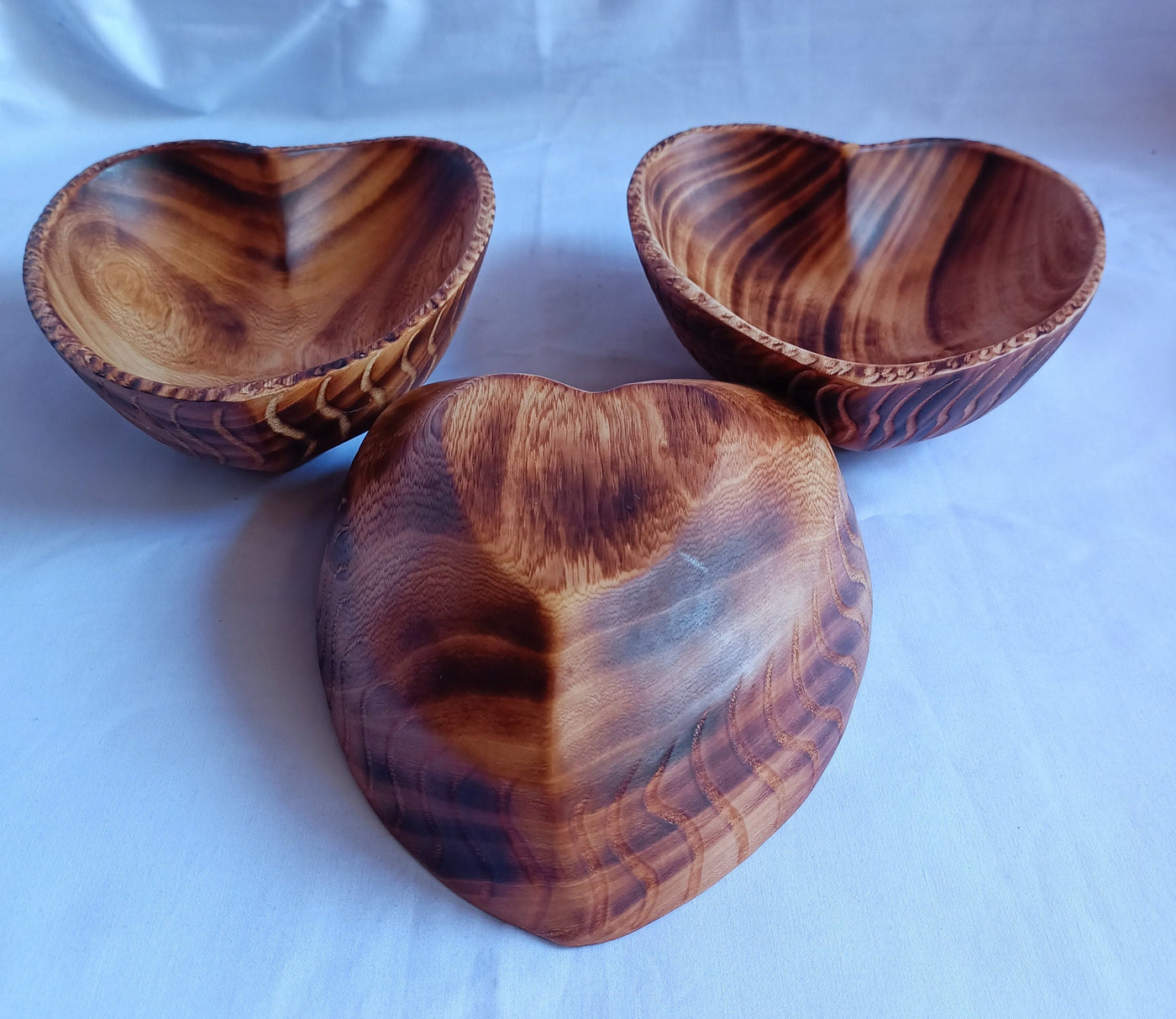 Bulk Sale! Handmade Heart shaped wooden Decorated Dough Bowls set of 8. Valentine Decor Candle Bowls. DIY Candle Gift Bowls. Farmhouse Decor