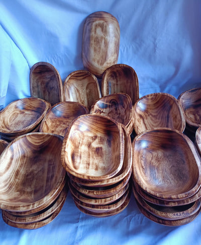 Bulk Sale! Handcarrved 9*6*2 " Dough Bowls set of 7. Perfect Candle Ready Bowls. DIY Wax Pour Bowls. Farmhouse Decor Gift Bowls.
