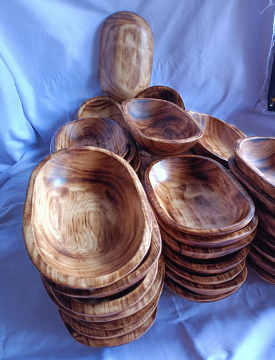 Bulk Sale! Handcarrved 9*6*2 " Dough Bowls set of 7. Perfect Candle Ready Bowls. DIY Wax Pour Bowls. Farmhouse Decor Gift Bowls.