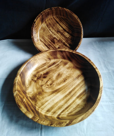 Wholesale. Handcarved Gorgeous Round Wooden Stackable plate Dough Bowls Bundles of 5. Candle Bowls.