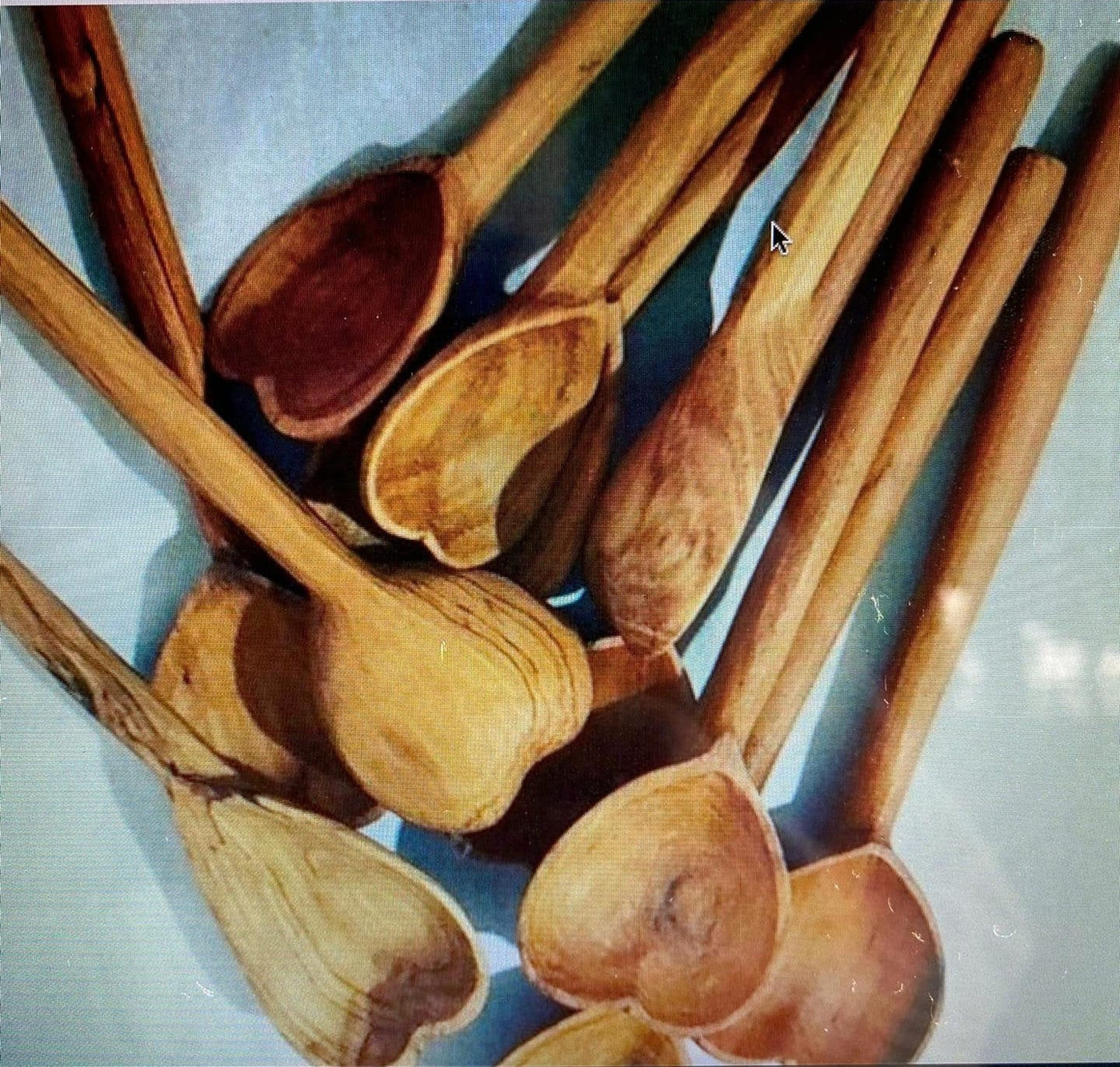 Wholesale Handmade Wooden Heart Cooking Spoons set of 4. Lovers Heart olive wood serving spoons.Mothers personalised Gifts.Valentines Deals