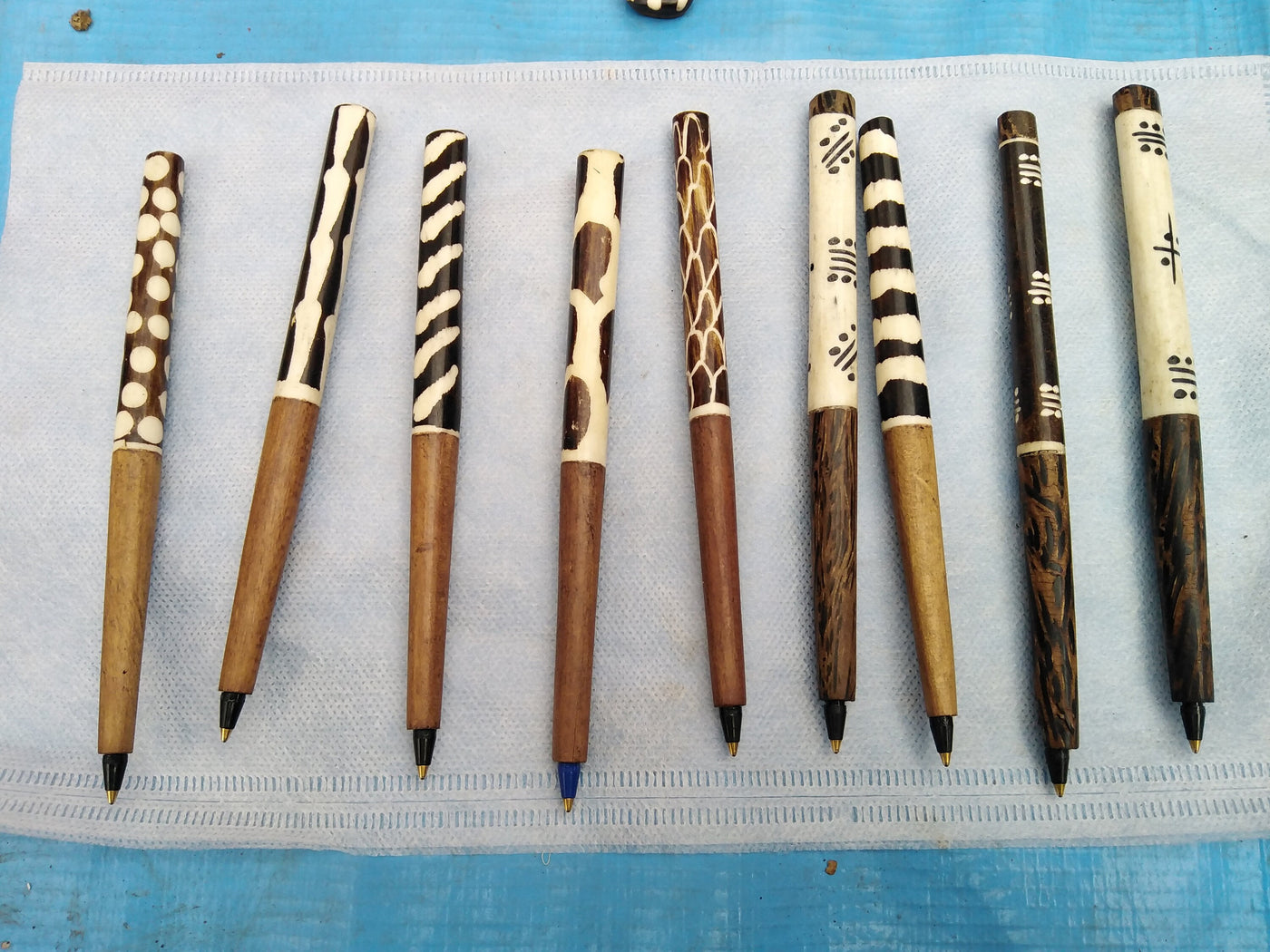 Wholesale Handmade Wooden Wood and Inlaid Cow Bone Ballpoint Pens set of 2. Wooden Pens.Cow Bone Pens. Atleast 2 sets in an order. Gift Pen