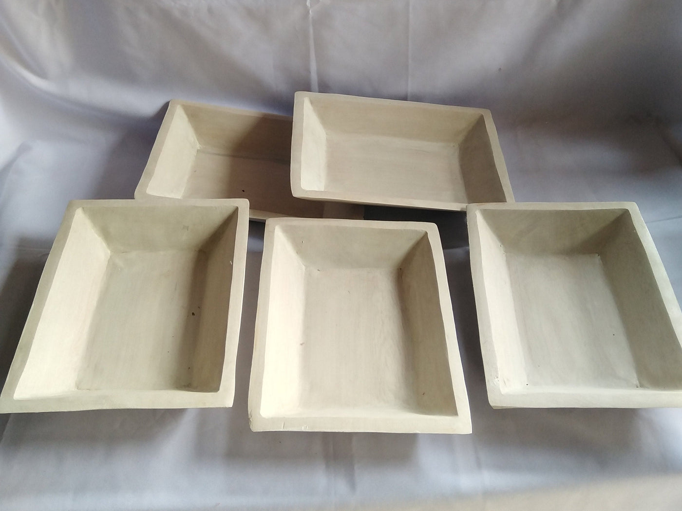 ON SALE. Wholesale Bundle of 8 White Dough Bowls. Handcarved Rustic Wood White Decor Bowl. Buy 8 get 1 free. Candle Bowls