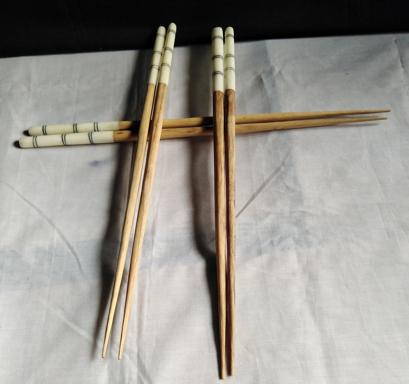 Wholesale. Handmade Olivewood and Borne Chopsticks. Unique set of 5. Borne inlay Chopsticks. Bulk chopsticks for Resell.