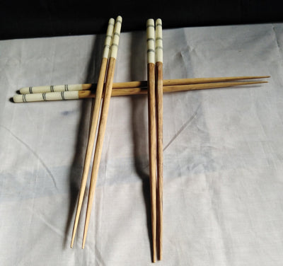 Wholesale. Handmade Olivewood and Borne Chopsticks. Unique set of 5. Borne inlay Chopsticks. Bulk chopsticks for Resell.