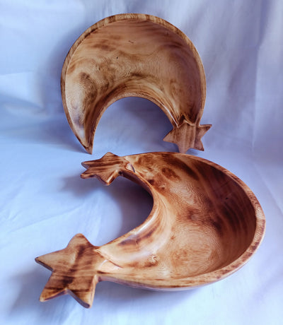 Wholesale! Single-Double Star Mix cresent Moon shaped Handcarved Dough Bowls set of 6. Diy Candle Bowls. Farmhouse Decor Bowls.Gift items.