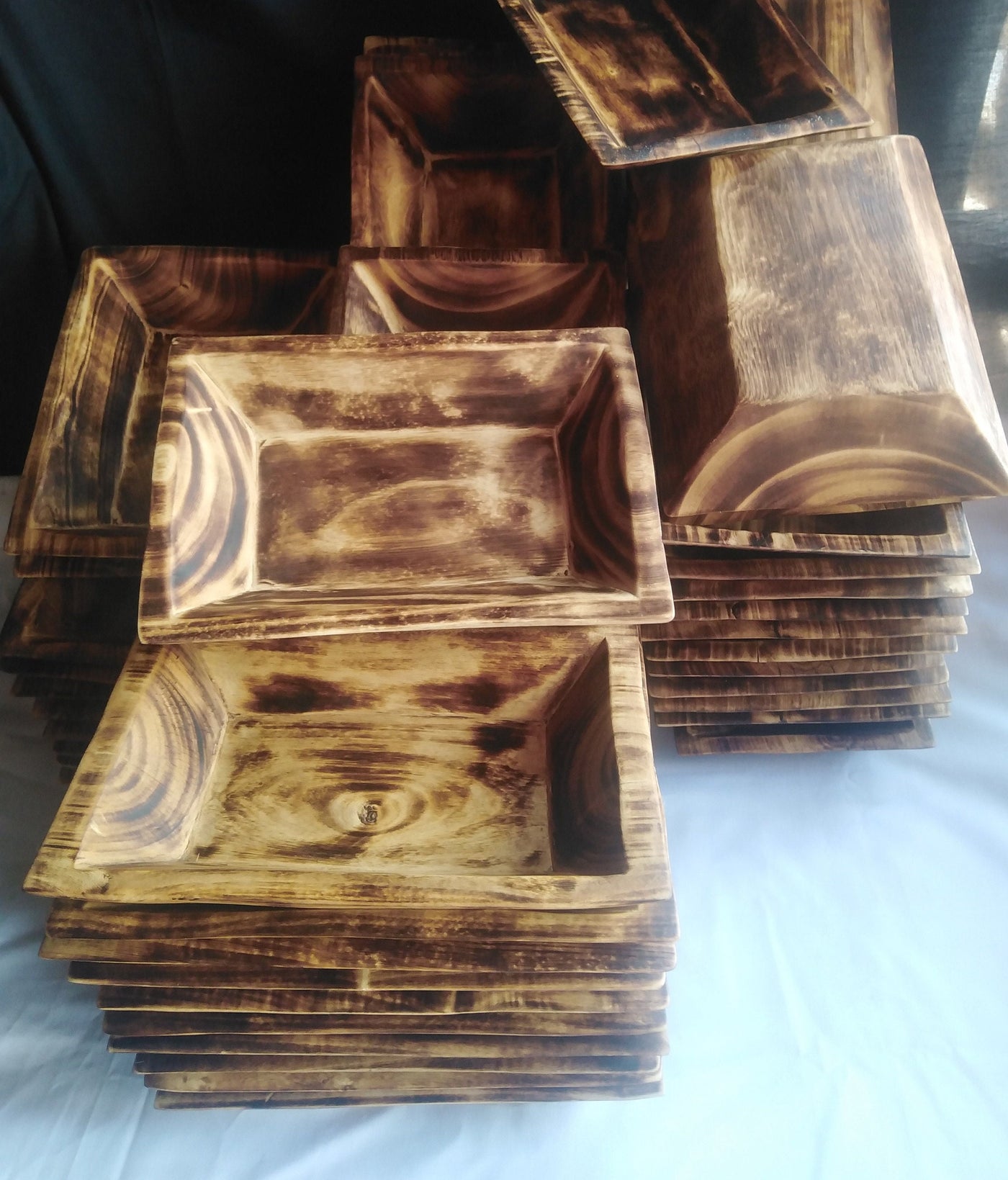Wooden Dough Display Bowl - Large or Small; White or Natural. Wood Candle Dough Bowls Set of 50. Minimum 50 Bowls per Order.
