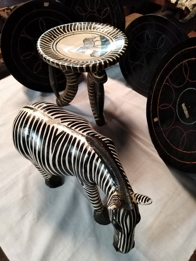 Extraordinary Animal Themed  Stool or Table with 1 or 2 handles from the  Maasai Tribe of Kenya , Customised Beaded Outdoor Stool and Table.