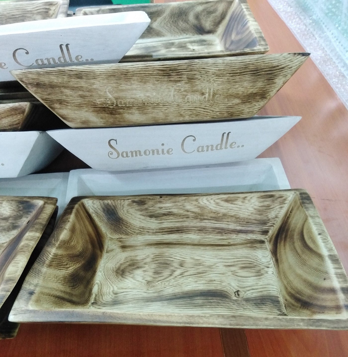 Bulk Sale.Handmade Unique Personalized 9"*7*1.5" Farmhouse Decor Dough Bowls set of 10.Engraved Initials Candle Bowls Supply. Decor Items