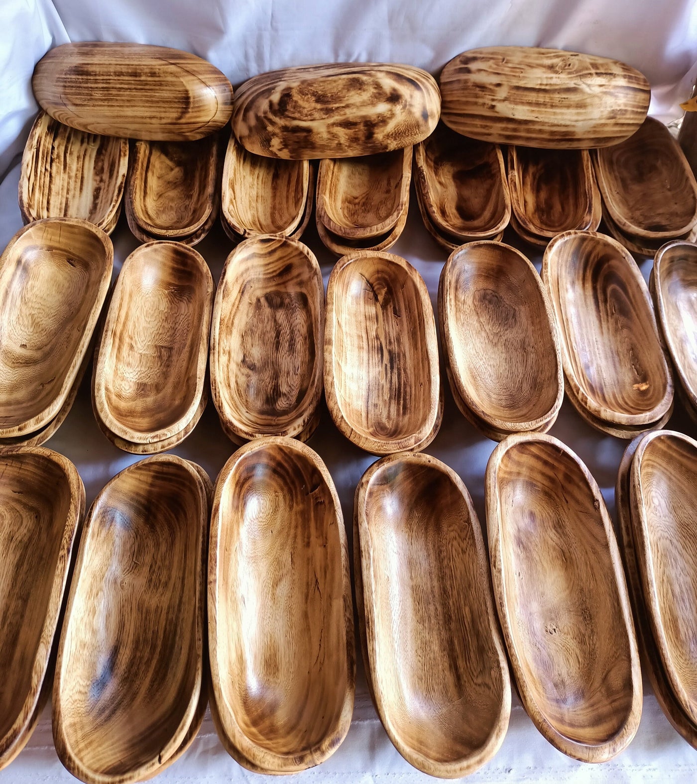 Mini Candle pour Dough Bowl wooden Farmhouse kitchen wax Fill vessels set of 10 DIY Projects Christmas gift wooden Candle Bowls baguettes
