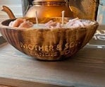 New wholesale Dough Bowls. Beautiful Oval Carved wooden candle Dough Bowls. Stained Wood Candle wax Bowls set of 5. Five Bowls order