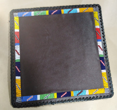 Wholesale. Handmade African Leather Beaded Placematts set of 2. Modern Homes Placemats.Customised Rectangle,square and Round Table Mats.