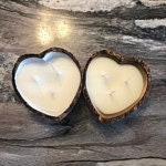 CLEARANCE SALE! Valentine Wholesale Beautiful Mix of Natural and White  Heart shaped Bowls with Bark set of 5. Candle pour. Decor items.
