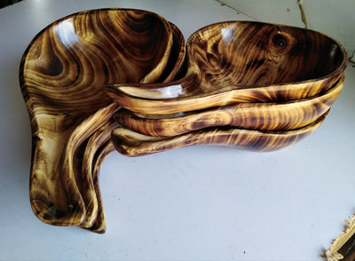 Unique Wooden Shaped Calabash set of 2. Hardwood multiple Purpose Wooden wood Decorative CALABASH. Home Decor Calabash wholesale and Retail.
