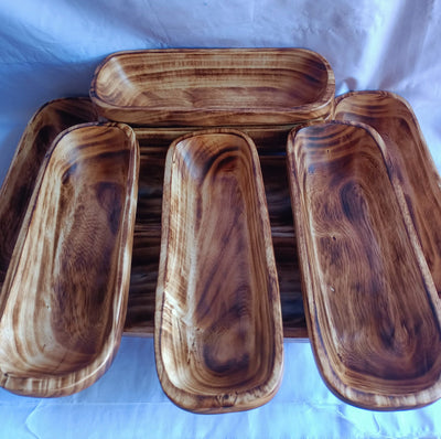 Wholesale Supply! Beautiful Candle Ready 3 Wick Dough Bowls Qty 7. Hand Carved 11×4×2.2" wood Bowl. Rustic Farm House Home Decor.DIY Candle