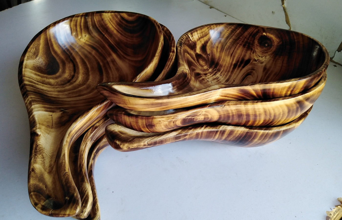 Unique Wooden Shaped Calabash set of 2. Hardwood multiple Purpose Wooden wood Decorative CALABASH. Home Decor Calabash wholesale and Retail.