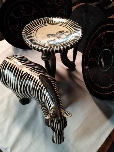 Extraordinary Animal Themed  Stool or Table with 1 or 2 handles from the  Maasai Tribe of Kenya , Customised Beaded Outdoor Stool and Table.