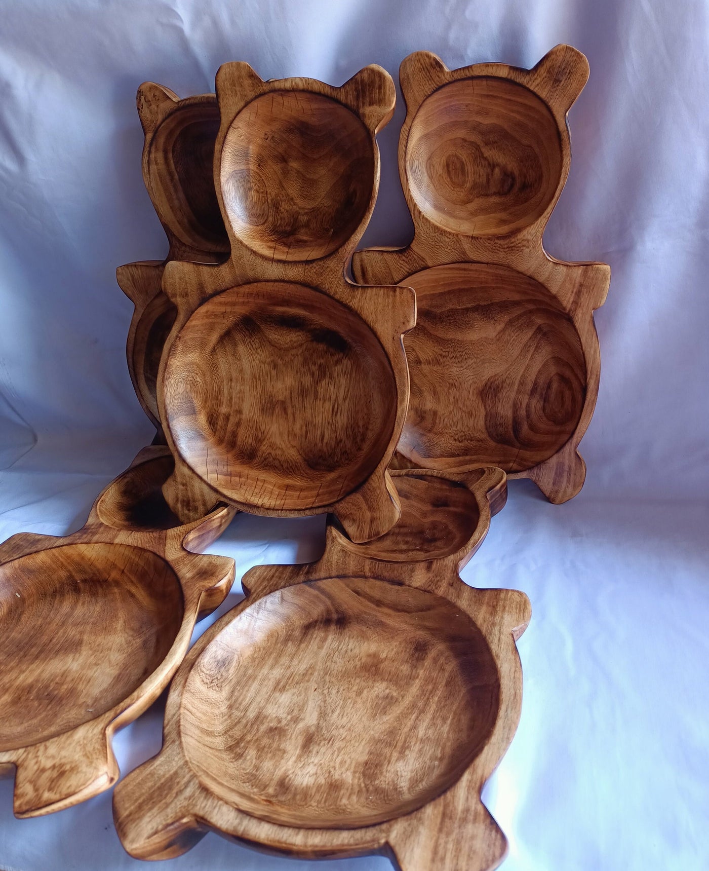 Wholesale Supply! Unique HandmadeTeddy Bear wooden Dough Bowls set of 5: DIY Candle Ready Making Kit. Farmhouse Decor Gift Bowls DIY Candle.