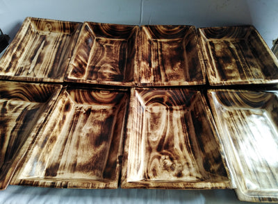 ONSALE.Wholesale Supply Available. Handcarved Candle Dough Bowls set of 4. Wooden-Unique Stained Decor Display Bowls Candle Making DIY Bowls