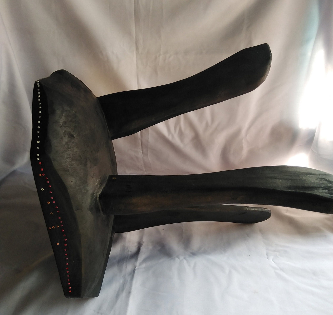 Kenyan Beaded 8 sided Senufo stool. Akamba Tribe 3 legged Senufo Stool. Traditional  Tribal stool. Decorative any occasion Stool.
