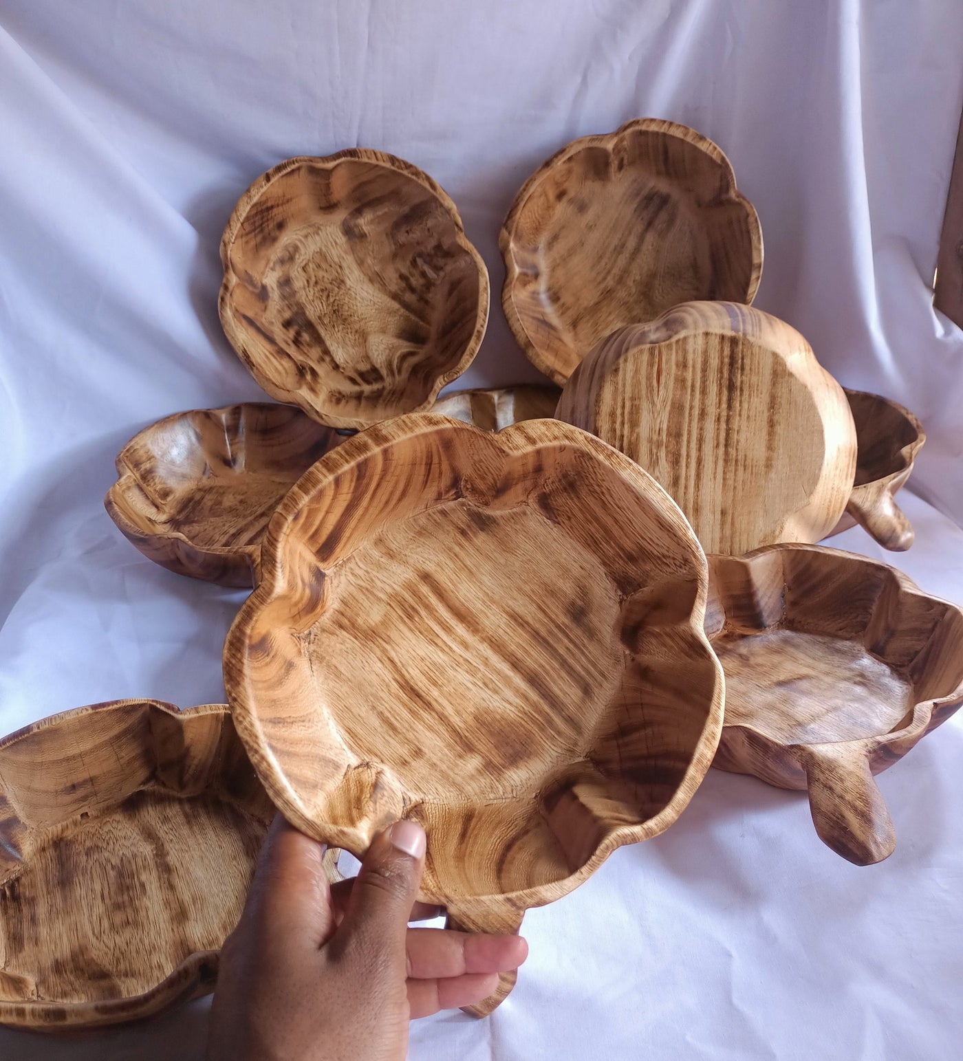 ONSALE!  Wholesale Supply Qty 5  medium wooden Pumpkin Shaped Bowls 8" Diameter by 2.5"HT. wax melts Farmhouse Decor Bowls. DIY Candle