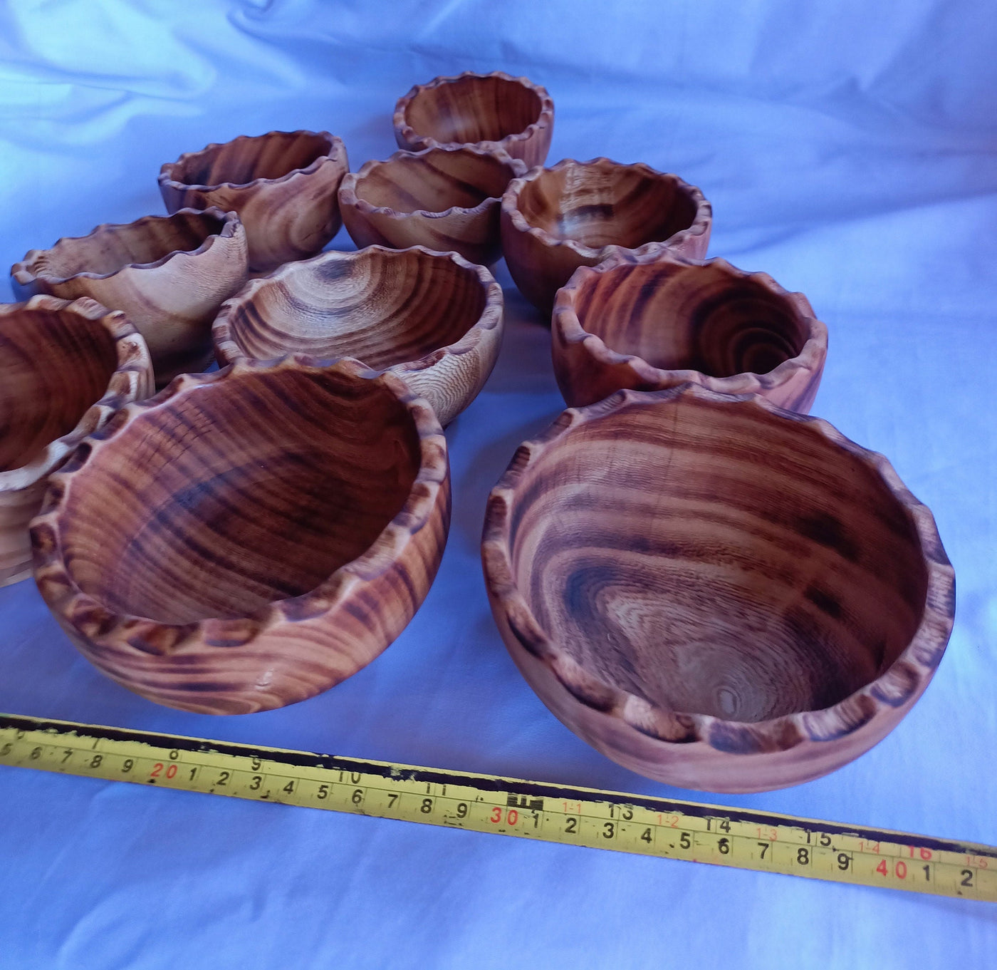 ONSALE: Wholesale offer  10 saw-toothed Dough Bowls. 5" Diameter Wooden wax Bowls Serrations tops. DIY Candle Wax Kit.Christmas Gift items.