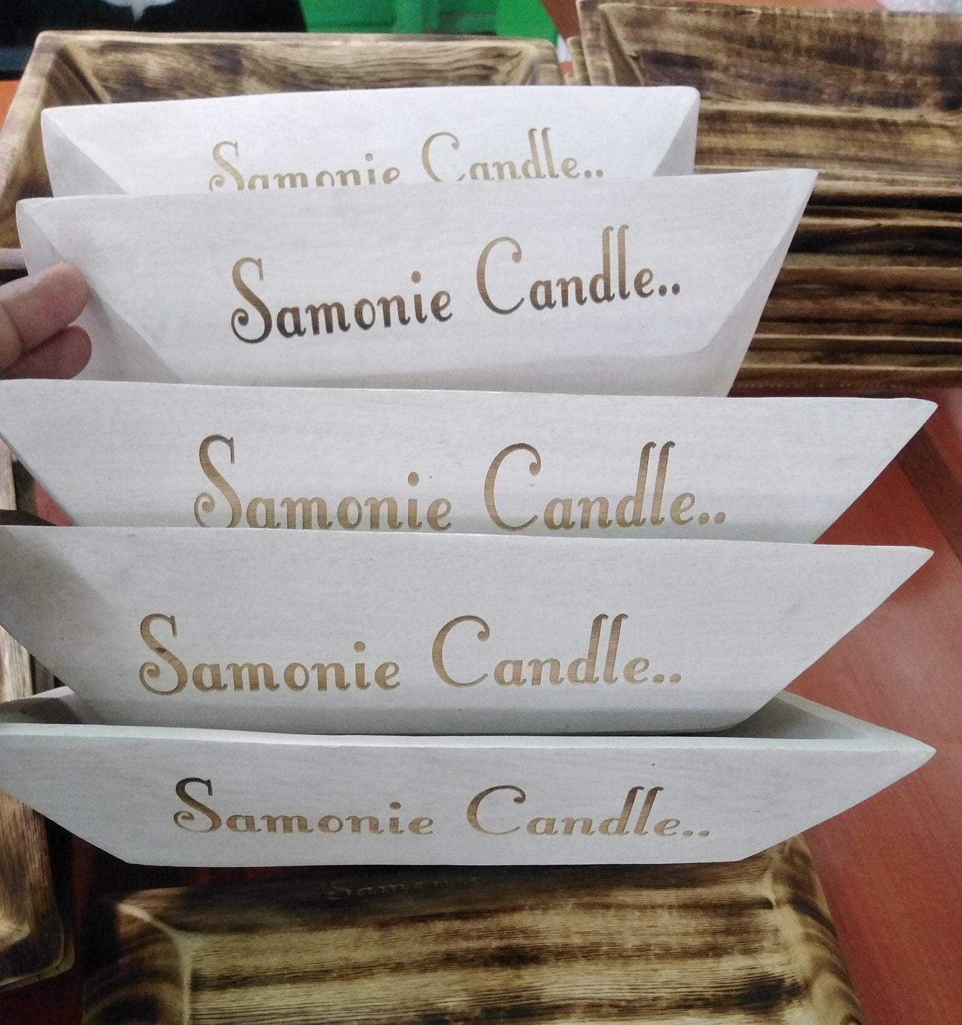 ON SALE. Wholesale Personalized white Wooden Dough Bowls Lots of 7.Engraved Candle Coloured Bowls Bulk. Dough Bowls Coloured - White