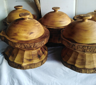 Wholesale! Exquisite Farmhouse Tree trunk Table top Food serving Platter Tray and a  Cloche. Handmade Food Display Decor Serving stem plates