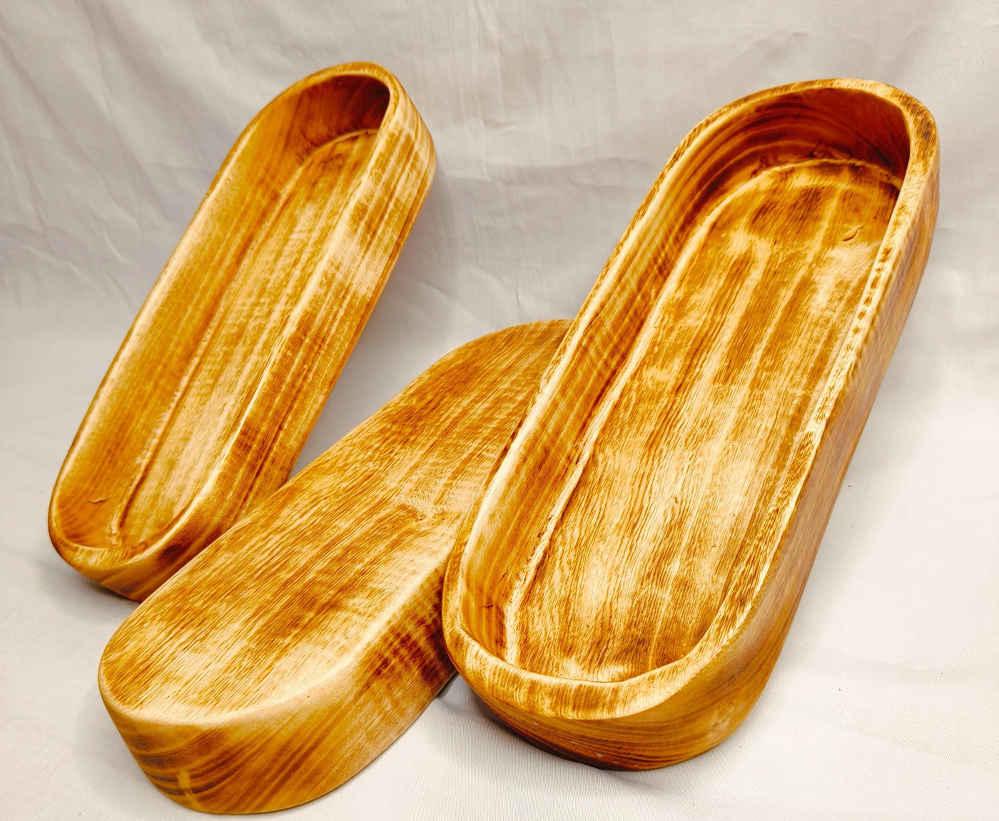 The Perfect Candle Dough bowls /New and Improved Wooden Dough Bowl for Candles set of 7/ woody stained 11x4x2 inches Farmhouse Decor Gift