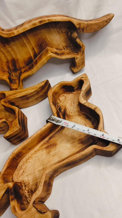 Wholesale Dachshund Dog Wooden Dough Bowls set of 15 Candle Diy 12x5" Handmade Sausage Dog wax pour Farmhouse Decor Gift item Pet FeederBowl