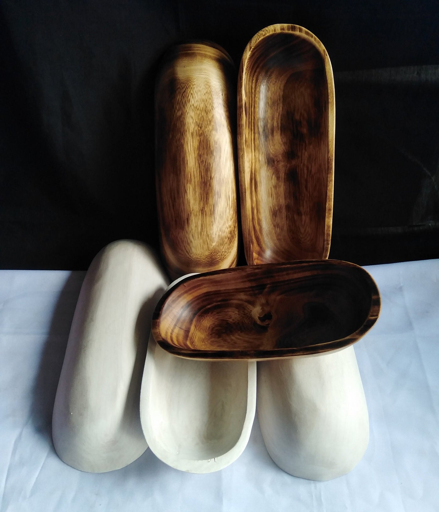 Bulk supply Candle Bowls. 9and11" skinny Candle Bowls Mix of 6 white and Natural..Farmhouse Decor Bowls.