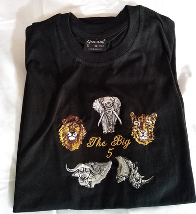Wholesale African Animal Theme T shirts. The Big five Tshirts. Lion T shirts. The Jungle T shirt. Kenya safari T shirt.Summer wear.Gift Item