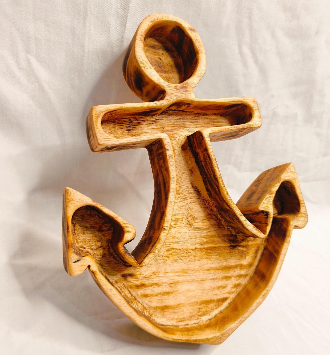 The Anchor Dough Bowls.8x11" wood Anchor Bowl Hand carved set of 4pcs Summer Candles Decoration Gift items  Bowls.wooden  Anchor Candle Bowl