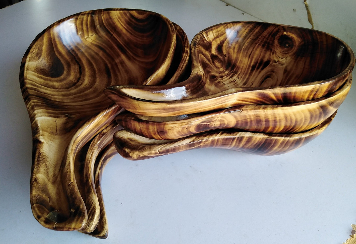 Unique Wooden Shaped Calabash set of 2. Hardwood multiple Purpose Wooden wood Decorative CALABASH. Home Decor Calabash wholesale and Retail.