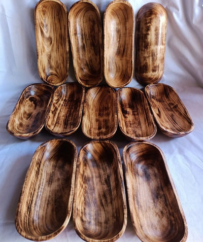Wholesale Supply.Beautiful Handcarved Dough Bowls For Candle Lots of 10. Wood Bowl 11" and 9". Rustic Home Decor. Candle Making Kit. Diy