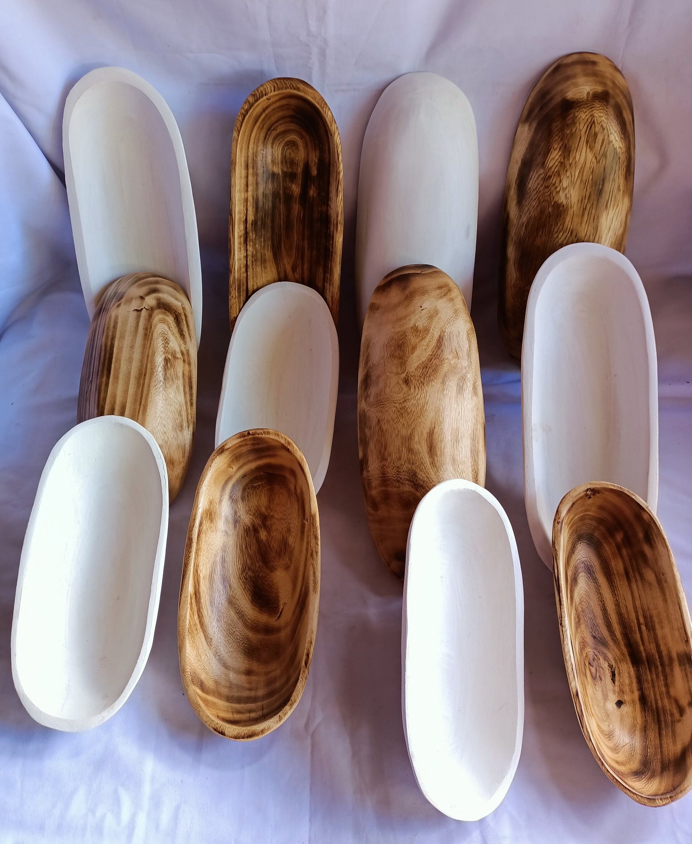 Wholesale Beautiful Handmade Candle Dough Bowls Set of 10.Mixed 5 White and 5 Natural 11" and 9".DIY Candle Making Kit.Gift Items.