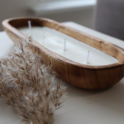 CLEARANCE SALE! Wholesale Availability.Handcarved Mix of 11*4" and  9*4" long oblong bowls set of 8.Candle pour wax Dough Bowls.Gift Decor