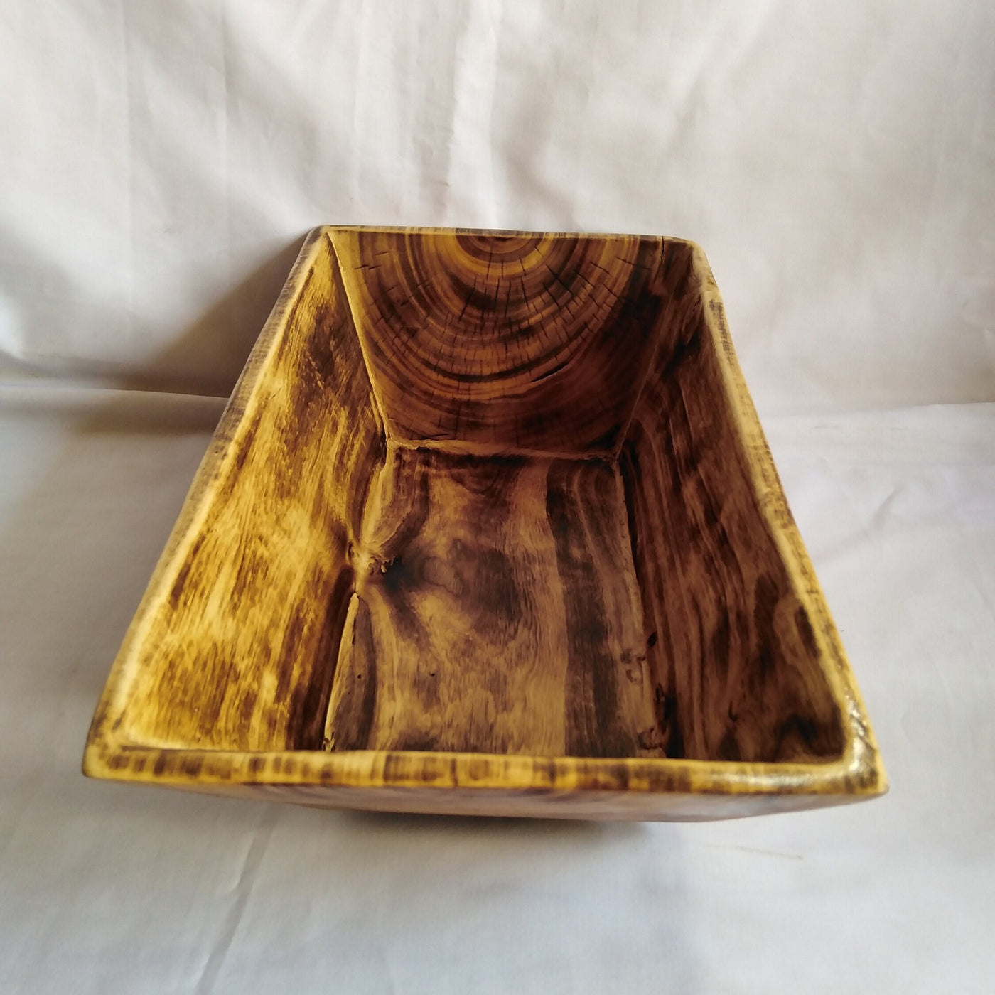 Wholesale Unique  Large Handcarved Dough Bowls set of 5. "The Grand Banquet Bowl"  Wooden multiple wick Candle Display Bowls.Farmhouse Decor