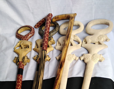 Fathers Walking Cane Gift.Antique Animal Carved walking wooden cane. Lion/Elephant /Giraffe walking Stick. The Best Gift for Fathers Day