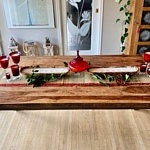 Large Extra long carved skinny wooden Dough Bowls set of 3. Trencher centerpiece Tray. 30×4-6"primitive Decor Bowls.The Special Candle Bowls