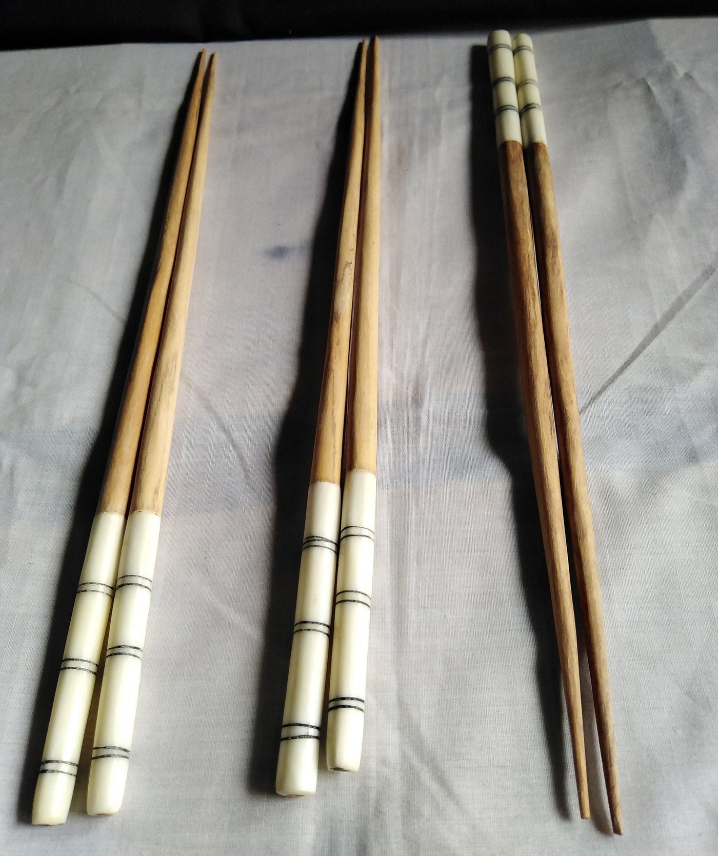 Wholesale. Handmade Olivewood and Borne Chopsticks. Unique set of 5. Borne inlay Chopsticks. Bulk chopsticks for Resell.