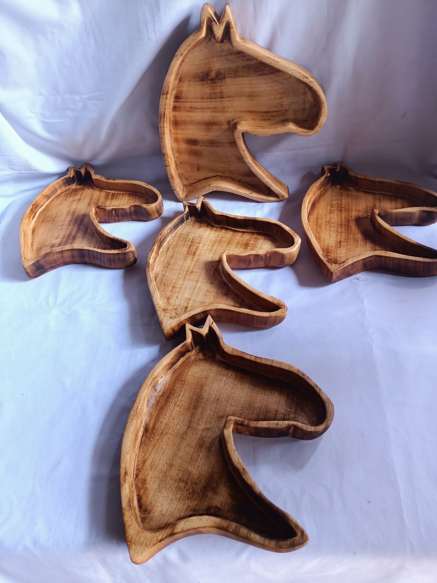 New bowls Alert! ONSALE Bulk Supply  Handmade Horse Shaped wooden Dough Bowls set 5.Stallion Wax Candles Bowls Stable Theme Farmhouse Decor.