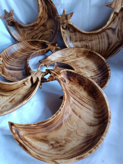 Bulk Supply. Unique Single Star cresent Moon shaped Handcarved Dough Bowls set of 5. Diy Candle Bowls. Farmhouse Decor Bowls.Gift items.