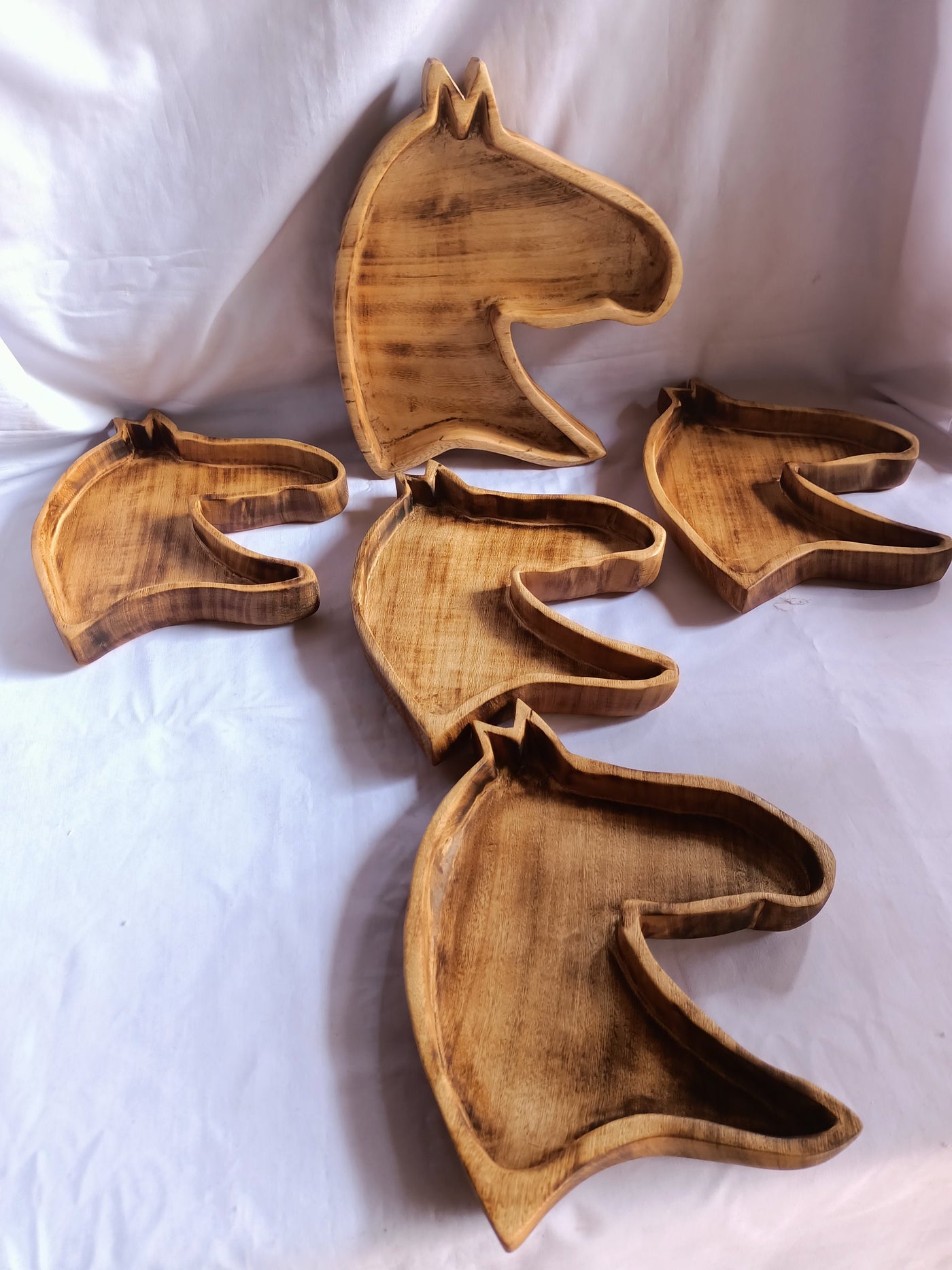 New bowls Alert! ONSALE Bulk Supply  Handmade Horse Shaped wooden Dough Bowls set 5.Stallion Wax Candles Bowls Stable Theme Farmhouse Decor.
