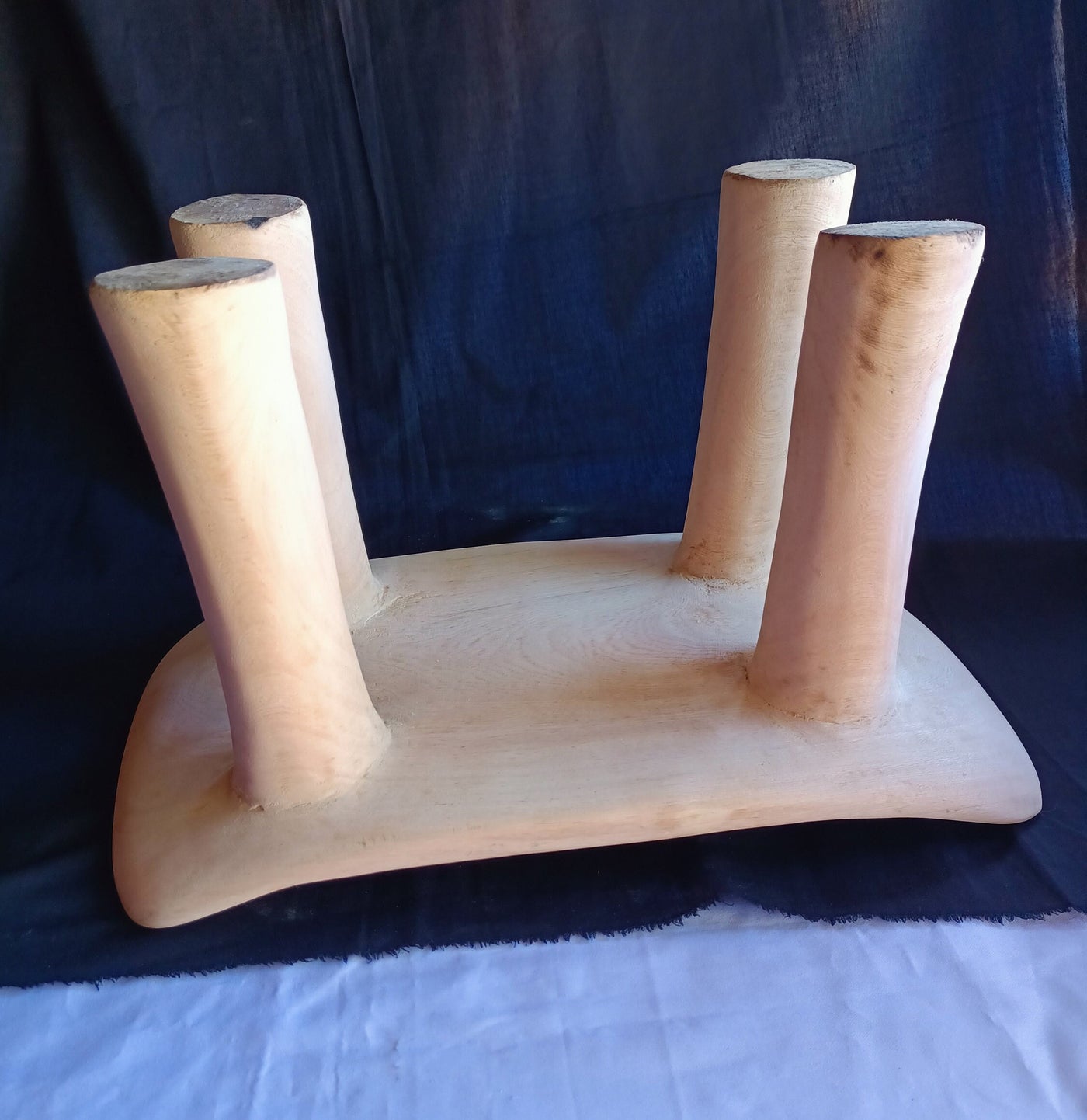 Natural wood African Senufo stool Approx. 16L*8w*8"H. Kenyan Akamba Four legged Tribal Stool Gift item.Cultural Traditional Furniture